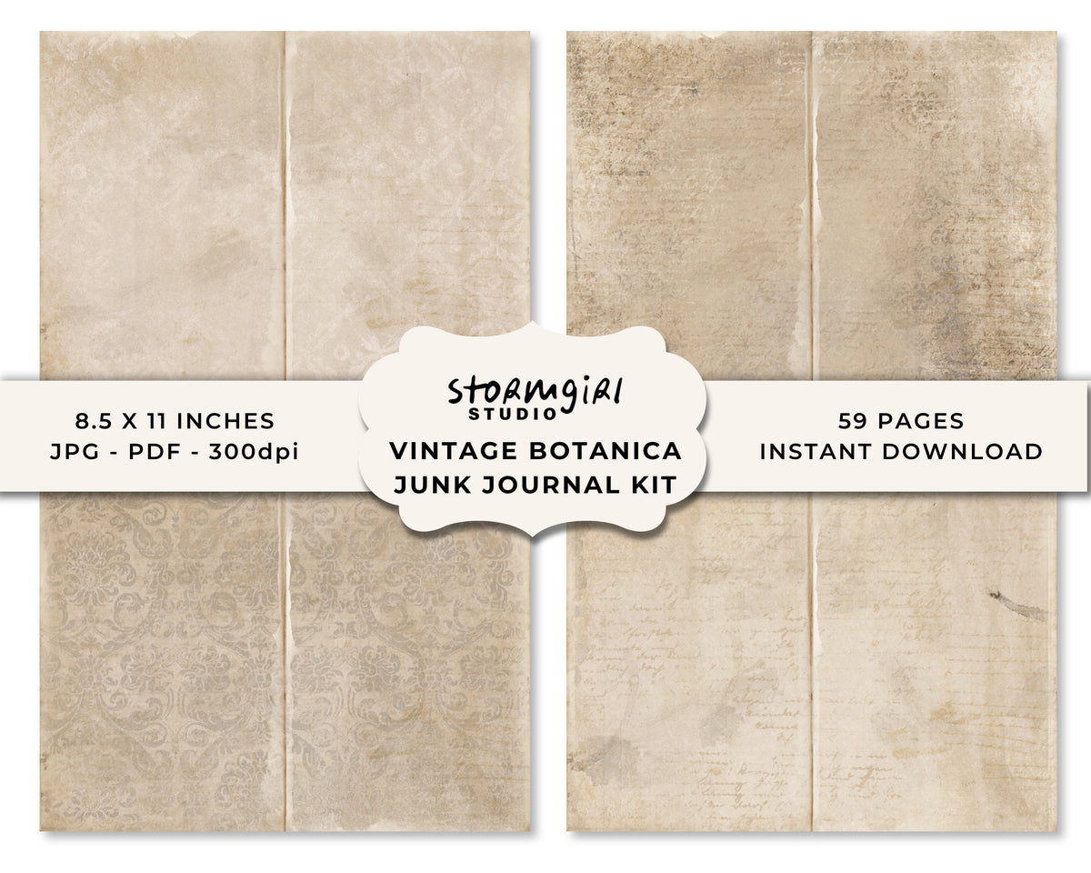 Vintage Botanica Printable Junk Journal Kit